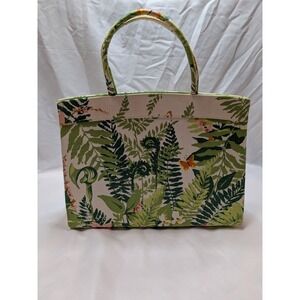 Margaret Smith 1960's Cloth Fabric Purse/Handbag Ferns & Butterflies